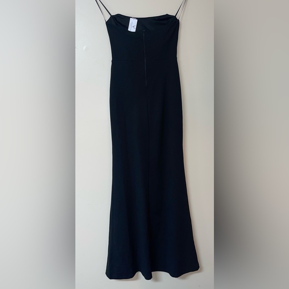 Strapless High Slit Black Dress - Picture 4 of 7